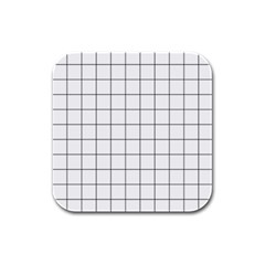 Aesthetic Black And White Grid Paper Imitation Rubber Square Coaster (4 Pack)  by genx