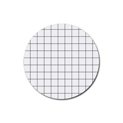 Aesthetic Black And White Grid Paper Imitation Rubber Coaster (round)  by genx