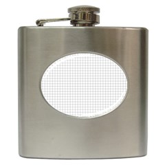 Aesthetic Black And White Grid Paper Imitation Hip Flask (6 Oz) by genx