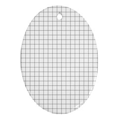 Aesthetic Black And White Grid Paper Imitation Oval Ornament (two Sides) by genx