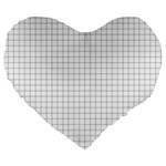 Aesthetic Black and White grid paper imitation Large 19  Premium Heart Shape Cushions Front