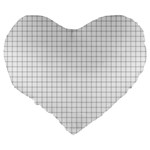 Aesthetic Black and White grid paper imitation Large 19  Premium Heart Shape Cushions Back