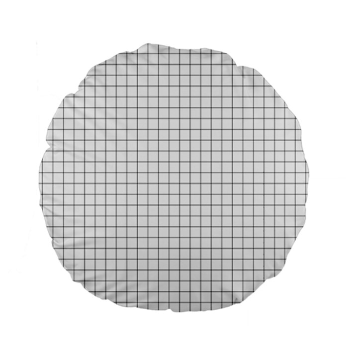 Aesthetic Black and White grid paper imitation Standard 15  Premium Flano Round Cushions