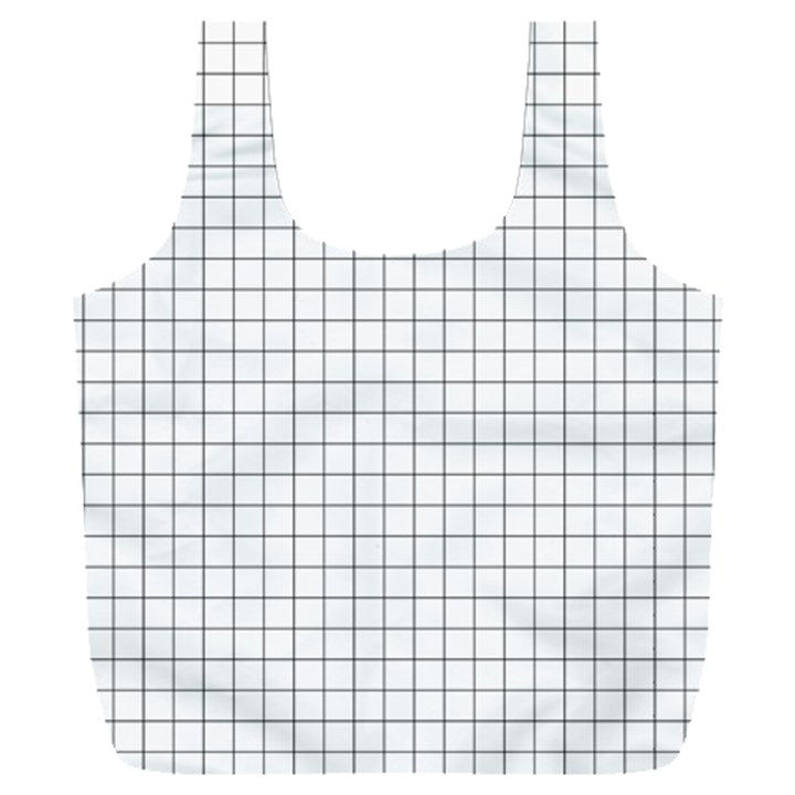 Aesthetic Black and White grid paper imitation Full Print Recycle Bag (XXL)