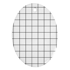 Aesthetic Black And White Grid Paper Imitation Ornament (oval) by genx