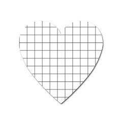 Aesthetic Black And White Grid Paper Imitation Heart Magnet by genx