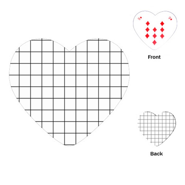 Aesthetic Black and White grid paper imitation Playing Cards Single Design (Heart)