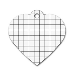 Aesthetic Black And White Grid Paper Imitation Dog Tag Heart (one Side) by genx