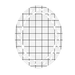 Aesthetic Black And White Grid Paper Imitation Ornament (oval Filigree) by genx