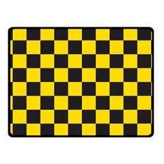 Checkerboard Pattern Black And Yellow Ancap Libertarian Fleece Blanket (small) by snek