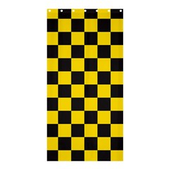 Checkerboard Pattern Black And Yellow Ancap Libertarian Shower Curtain 36  X 72  (stall)  by snek