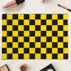 Checkerboard Pattern Black And Yellow Ancap Libertarian Cosmetic Bag (xxl) by snek