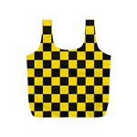 Checkerboard Pattern Black and Yellow Ancap Libertarian Full Print Recycle Bag (S) Front