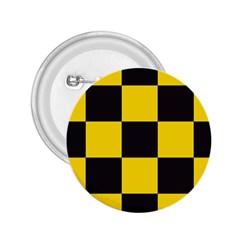 Checkerboard Pattern Black And Yellow Ancap Libertarian 2 25  Buttons by snek