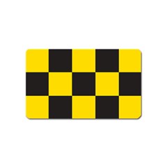 Checkerboard Pattern Black And Yellow Ancap Libertarian Magnet (name Card) by snek