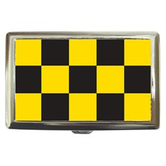 Checkerboard Pattern Black And Yellow Ancap Libertarian Cigarette Money Case by snek