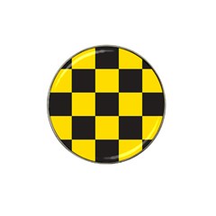 Checkerboard Pattern Black And Yellow Ancap Libertarian Hat Clip Ball Marker (4 Pack) by snek