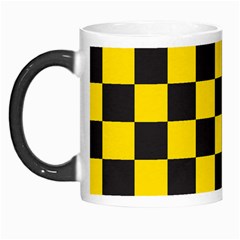 Checkerboard Pattern Black And Yellow Ancap Libertarian Morph Mugs by snek