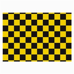 Checkerboard Pattern Black And Yellow Ancap Libertarian Large Glasses Cloth (2 Sides) by snek