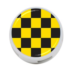 Checkerboard Pattern Black And Yellow Ancap Libertarian 4-port Usb Hub (two Sides) by snek