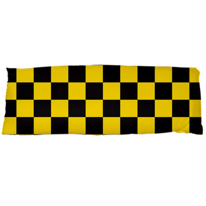 Checkerboard Pattern Black and Yellow Ancap Libertarian Body Pillow Case Dakimakura (Two Sides)