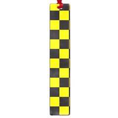 Checkerboard Pattern Black And Yellow Ancap Libertarian Large Book Marks by snek