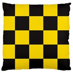 Checkerboard Pattern Black and Yellow Ancap Libertarian Standard Flano Cushion Case (One Side) Front