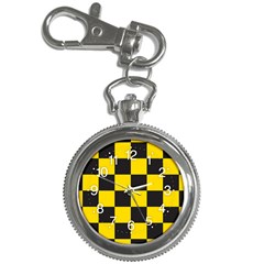 Checkerboard Pattern Black And Yellow Ancap Libertarian Key Chain Watches by snek