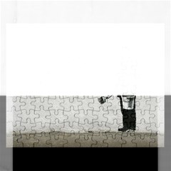 Banksy Graffiti Original Quote Follow Your Dreams Cancelled Cynical With Painter Rectangular Jigsaw Puzzl by snek