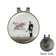 Banksy Graffiti Original Quote Follow Your Dreams Cancelled Cynical With Painter Hat Clips With Golf Markers by snek