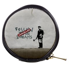 Banksy Graffiti Original Quote Follow Your Dreams Cancelled Cynical With Painter Mini Makeup Bag by snek