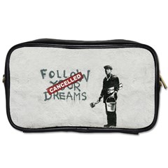 Banksy Graffiti Original Quote Follow Your Dreams Cancelled Cynical With Painter Toiletries Bag (two Sides) by snek