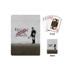 Banksy Graffiti Original Quote Follow Your Dreams Cancelled Cynical With Painter Playing Cards Single Design (mini) by snek