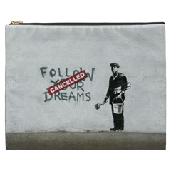 Banksy Graffiti Original Quote Follow Your Dreams Cancelled Cynical With Painter Cosmetic Bag (xxxl) by snek