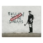 Banksy graffiti Original Quote Follow your dreams CANCELLED cynical with painter Double Sided Flano Blanket (Large)  80 x60  Blanket Front