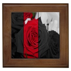 Roses Rouge Fleurs Framed Tile by kcreatif