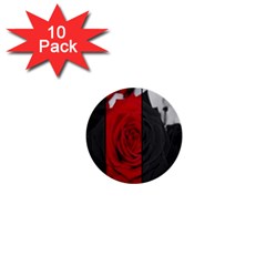 Roses Rouge Fleurs 1  Mini Buttons (10 Pack)  by kcreatif