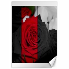 Roses Rouge Fleurs Canvas 12  X 18  by kcreatif