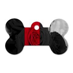 Roses Rouge Fleurs Dog Tag Bone (two Sides) by kcreatif