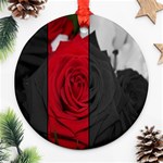 Roses Rouge Fleurs Ornament (Round) Front