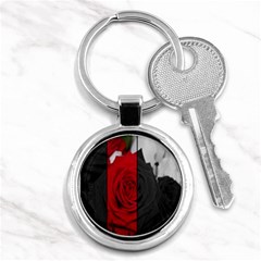 Roses Rouge Fleurs Key Chain (round) by kcreatif