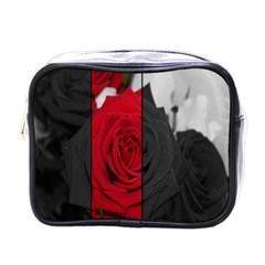 Roses Rouge Fleurs Mini Toiletries Bag (one Side) by kcreatif