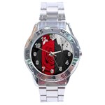 Roses Rouge Fleurs Stainless Steel Analogue Watch Front