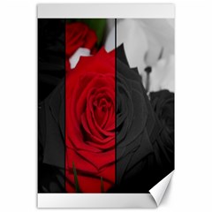 Roses Rouge Fleurs Canvas 24  X 36  by kcreatif