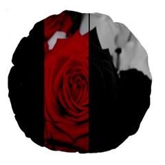 Roses Rouge Fleurs Large 18  Premium Round Cushions by kcreatif