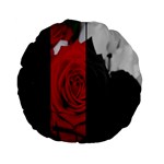 Roses Rouge Fleurs Standard 15  Premium Flano Round Cushions Front