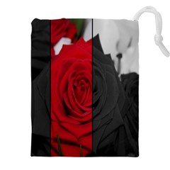 Roses Rouge Fleurs Drawstring Pouch (4xl) by kcreatif