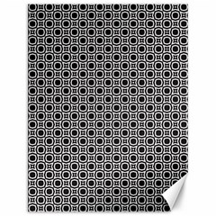 Pattern Formes Ronds Noir/blanc Canvas 12  X 16  by kcreatif