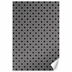 Pattern Formes Ronds Noir/blanc Canvas 24  X 36  by kcreatif