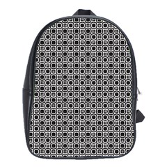 Pattern Formes Ronds Noir/blanc School Bag (large) by kcreatif